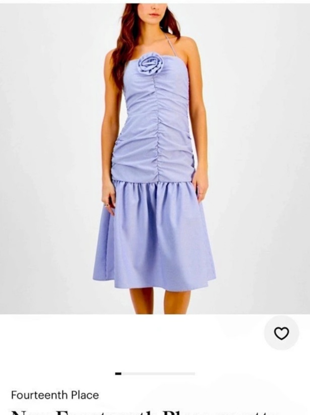 Fourteenth Place Rosette Trim Midi Dress Striped Rosette Midi Dress in Blue &